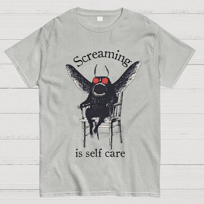 Mothman Screaming Is Self Care Geek T-Shirt