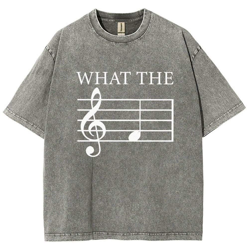 What The F Musical Note Vintage Distressed T-shirt