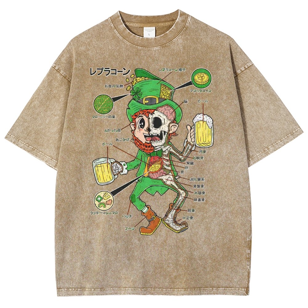 LEPRECHAUN ANATOMY-St. Patrick's Day Vintage Distressed T-shirt