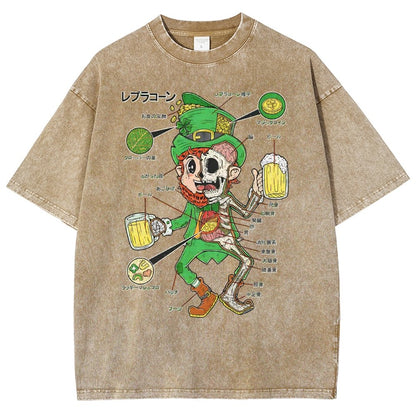 LEPRECHAUN ANATOMY-St. Patrick's Day Vintage Distressed T-shirt