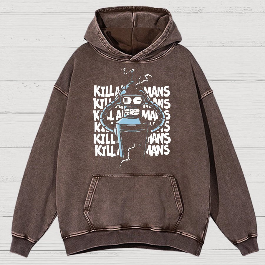 Machine Failure Vintage Distressed Hoodie