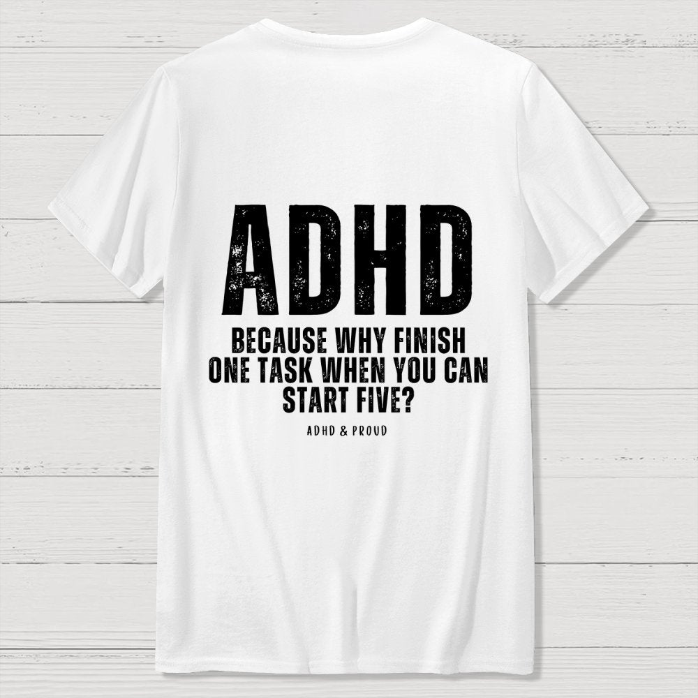 ADHD  Back Printing Geek T-Shirt