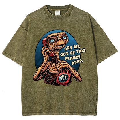Phone Call to space Vintage Distressed T-shirt