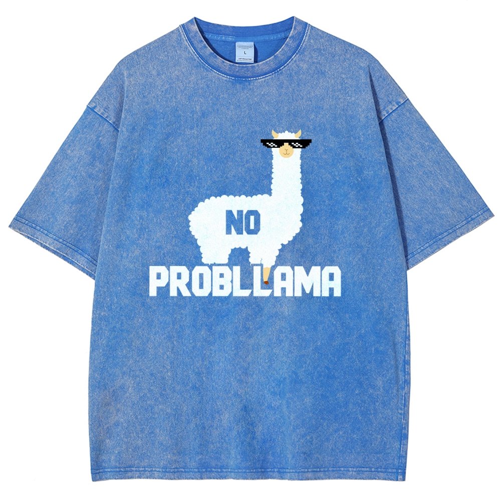 No Probllama Vintage Distressed T-shirt