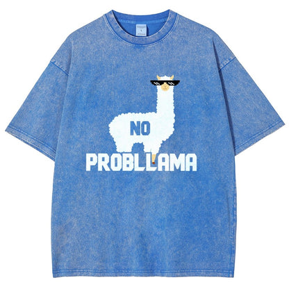 No Probllama Vintage Distressed T-shirt