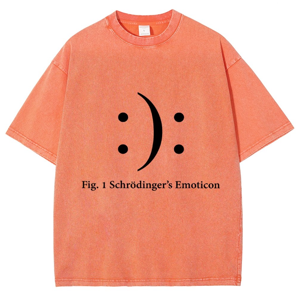 Schrodinger's Emoticon Vintage Distressed T-shirt