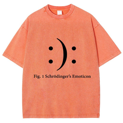 Schrodinger's Emoticon Vintage Distressed T-shirt