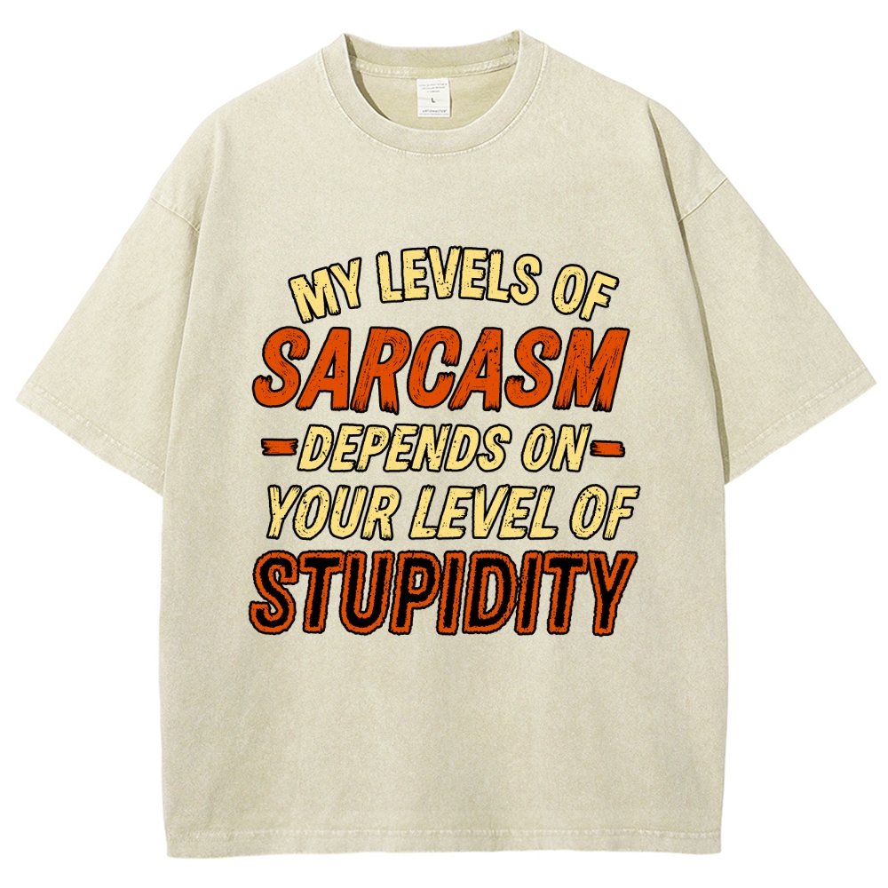 My Level of Sarcasm Depends Vintage Distressed T-shirt