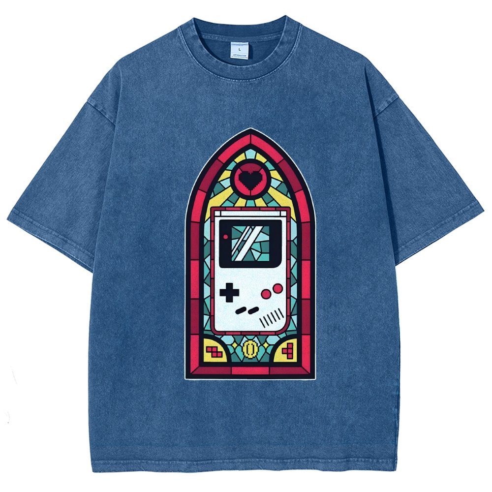 8bit Stained Glass Vintage Distressed T-shirt