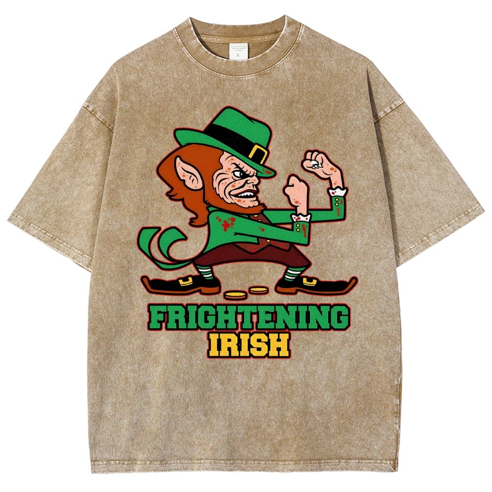 Frightening Irish- St. Patrick's Day Vintage Distressed T-shirt