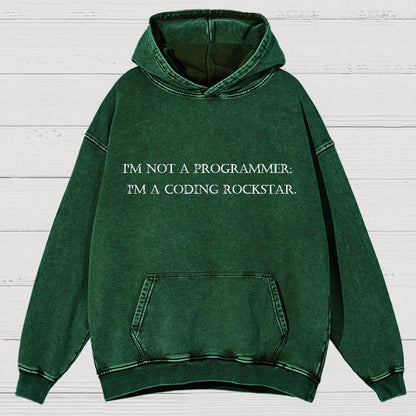I'm Not A Programmer I'm A Coding Rockstar Nerd Vintage Distressed Hoodie