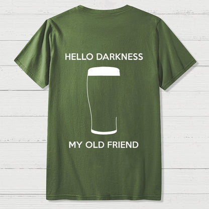 Hello Darkness My Old Friend Nerdy Graphic  Back Printing Geek T-Shirt