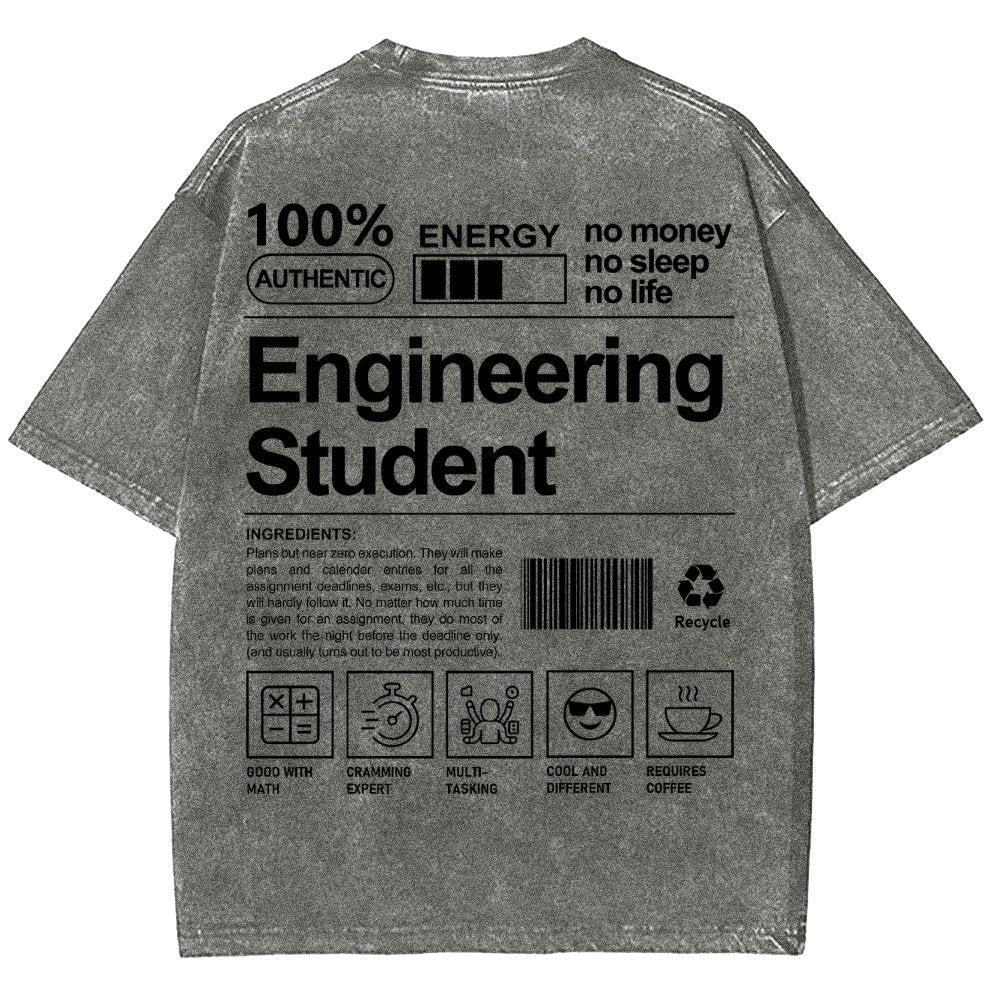 Engineering Student Unisex Fit Washed T-Shirt