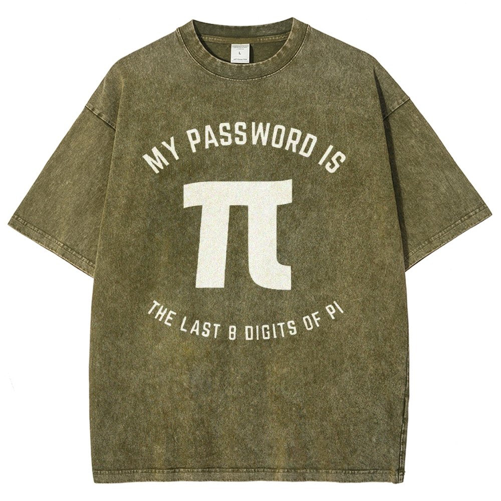 My Password Is The Last 8 Digits Of Pi Nerd Vintage Distressed T-shirt