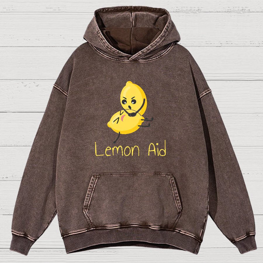 Funny LemonAid - Lemon First Aid Pun Joke Essential Vintage Distressed Hoodie