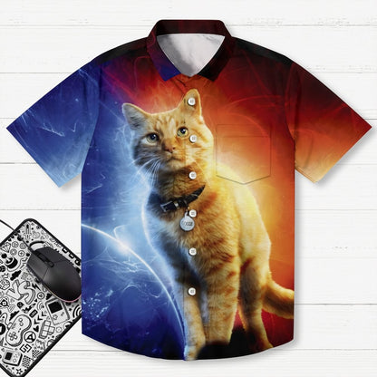 Goose Cat Alien Geek Hawaiian Shirt