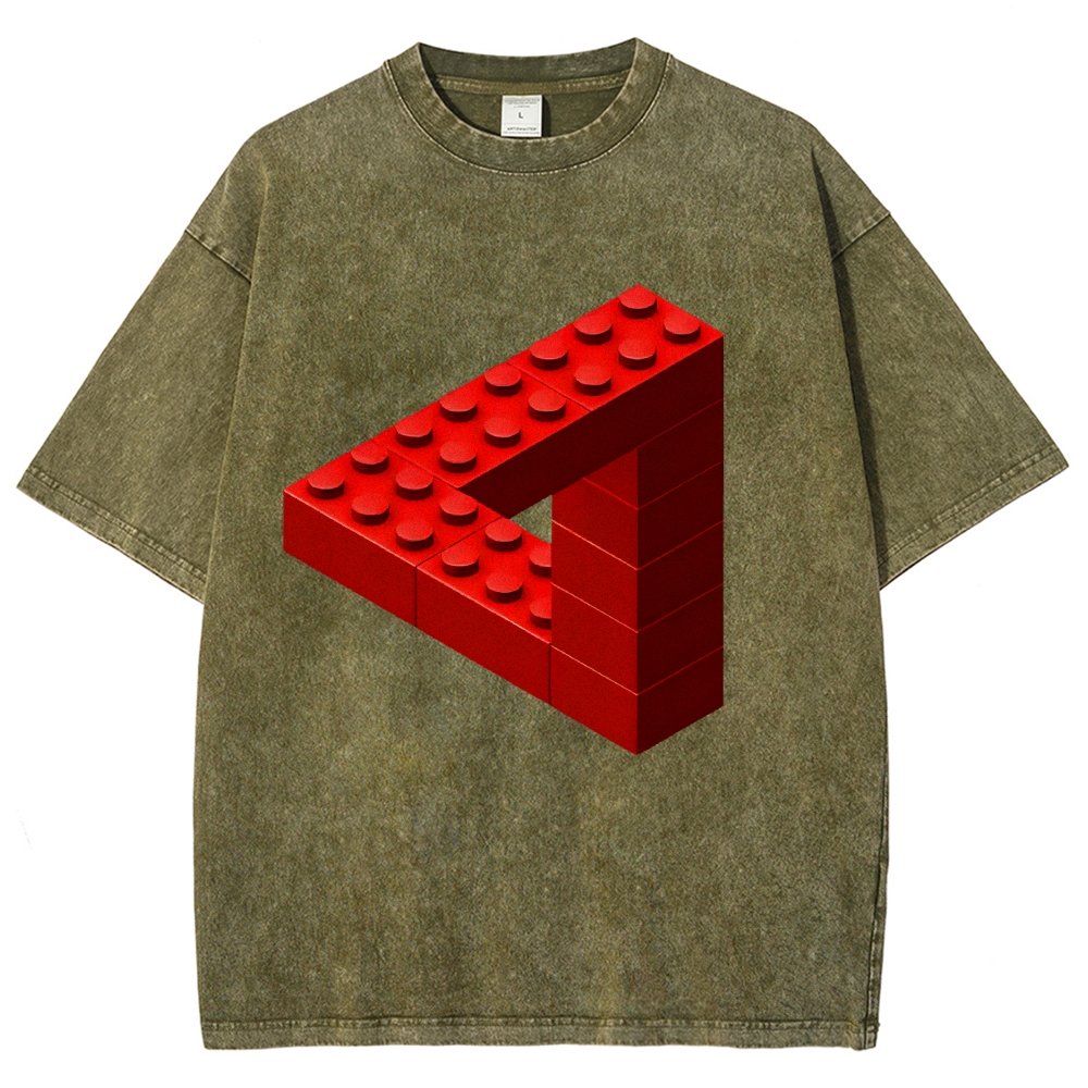 Escher Toy Bricks Vintage Distressed T-shirt 2412001063