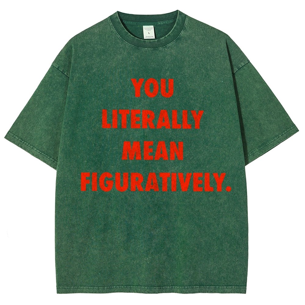Grammar Police Literally vs. Figuratively Vintage Distressed T-shirt