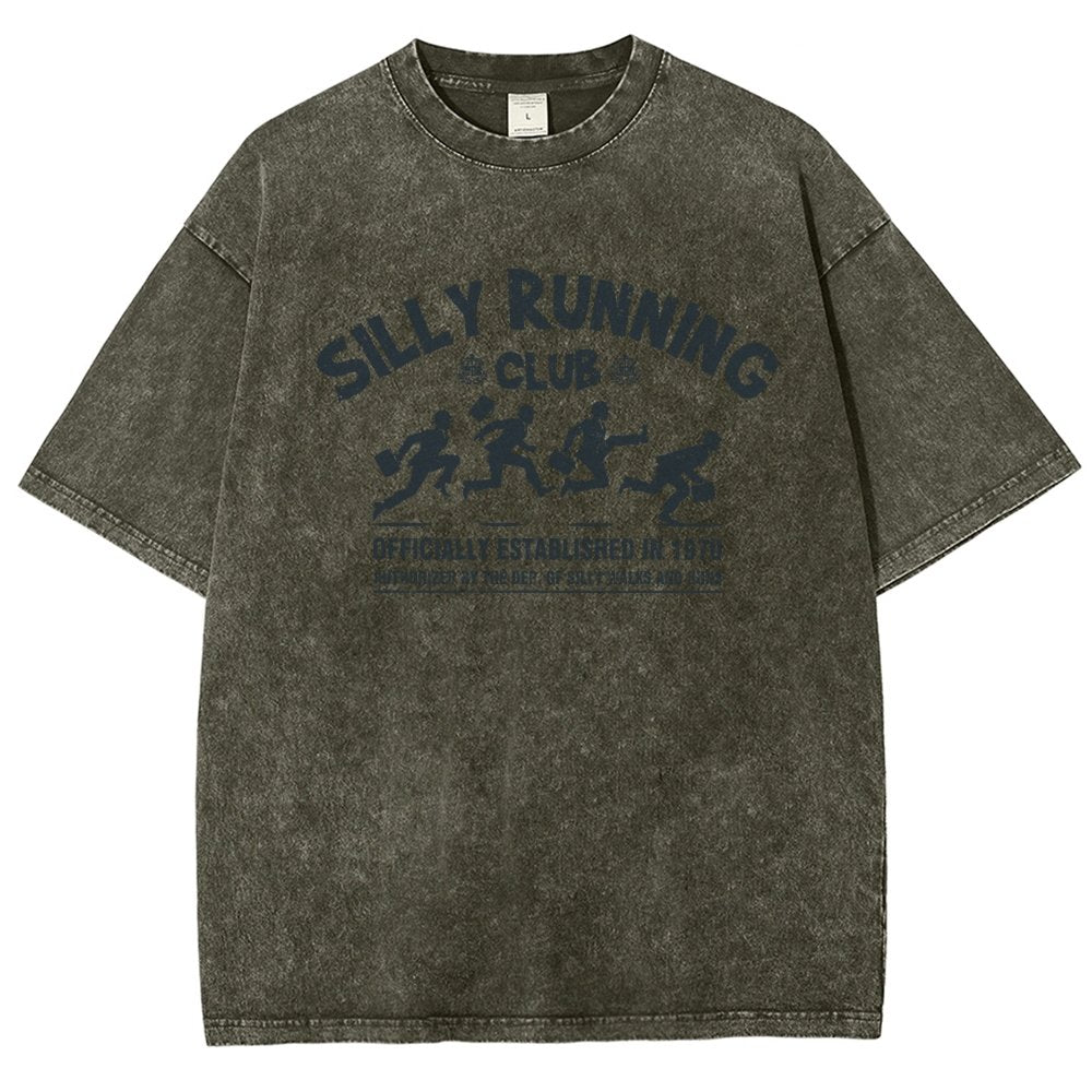 Funny Silly Running Club Vintage Distressed T-shirt
