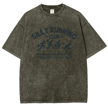 Funny Silly Running Club Vintage Distressed T-shirt