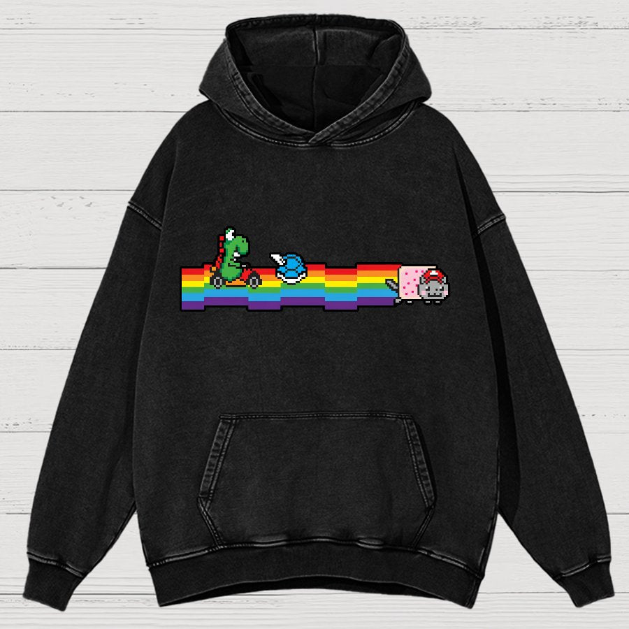 Rainbow Kart Vintage Distressed Hoodie
