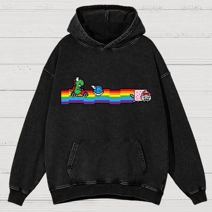 Rainbow Kart Vintage Distressed Hoodie