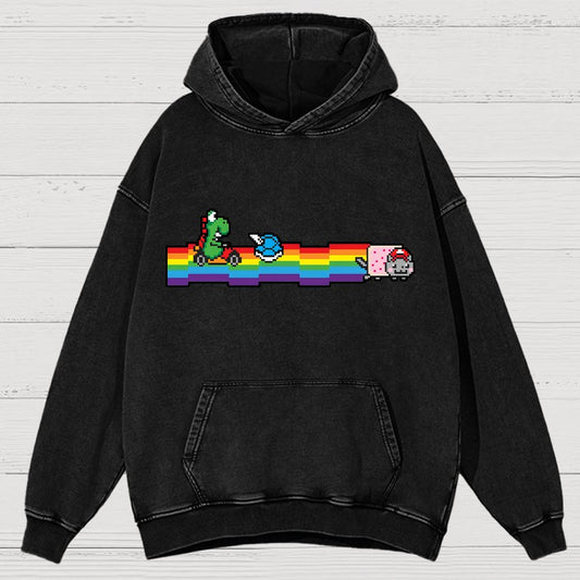 Rainbow Kart Vintage Distressed Hoodie