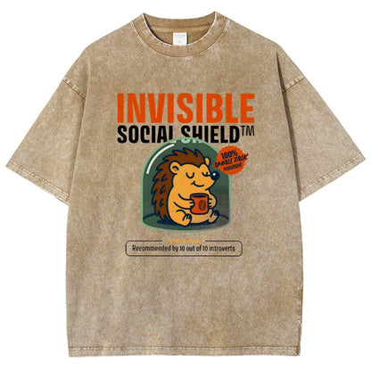 Invisible Social Shield Vintage Distressed T-shirt