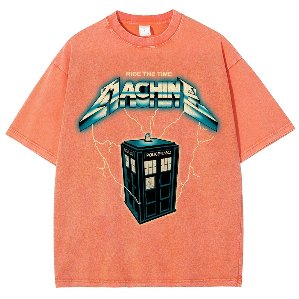 Ride the Time Machine Vintage Distressed T-shirt