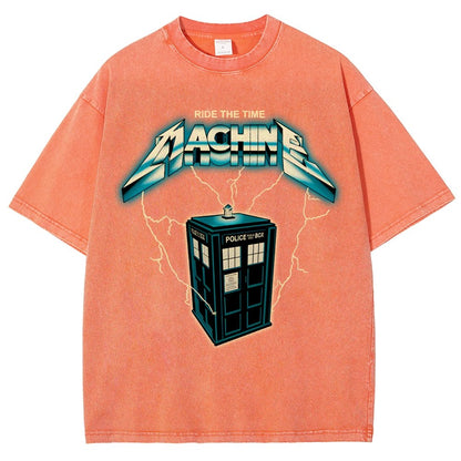 Ride the Time Machine Vintage Distressed T-shirt