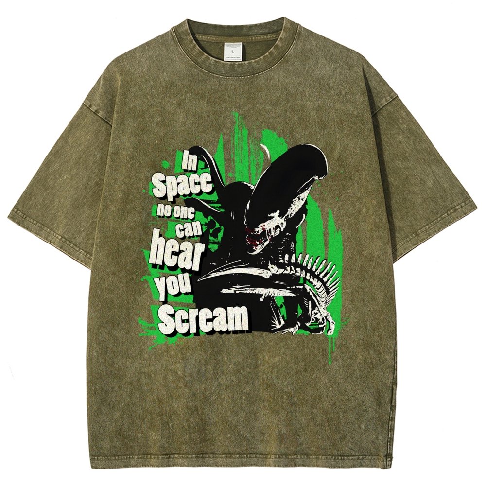 In Space No One Can Hear You Scream Vintage Distressed T-shirt