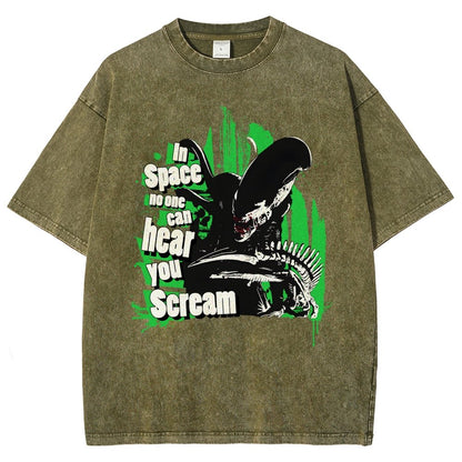 In Space No One Can Hear You Scream Vintage Distressed T-shirt