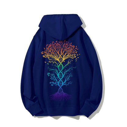 DNA Tree Of Life Science Printed Back Unisex Cotton Hoodie