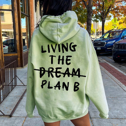 Living Plan B Printed Back Unisex Cotton Hoodie