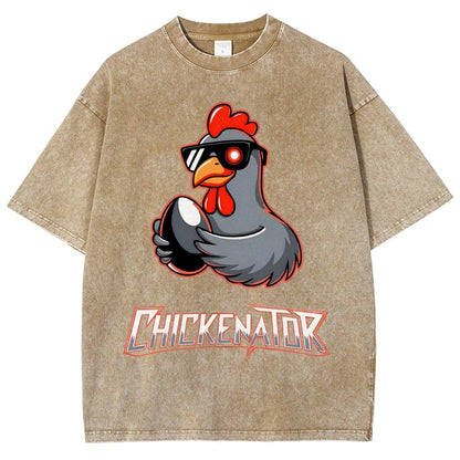 Chickenator The Future Chicken Vintage Distressed T-shirt