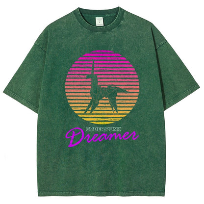 Cyberpunk Dreamer Vintage Distressed T-shirt