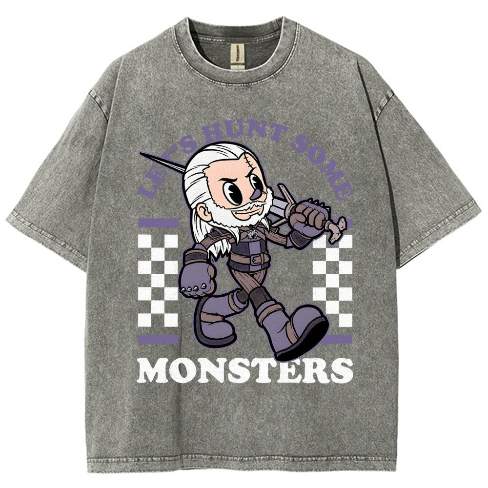 Hunt Some Monsters Vintage Distressed T-shirt