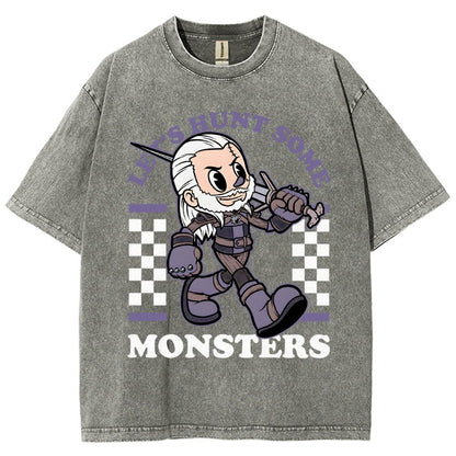 Hunt Some Monsters Vintage Distressed T-shirt