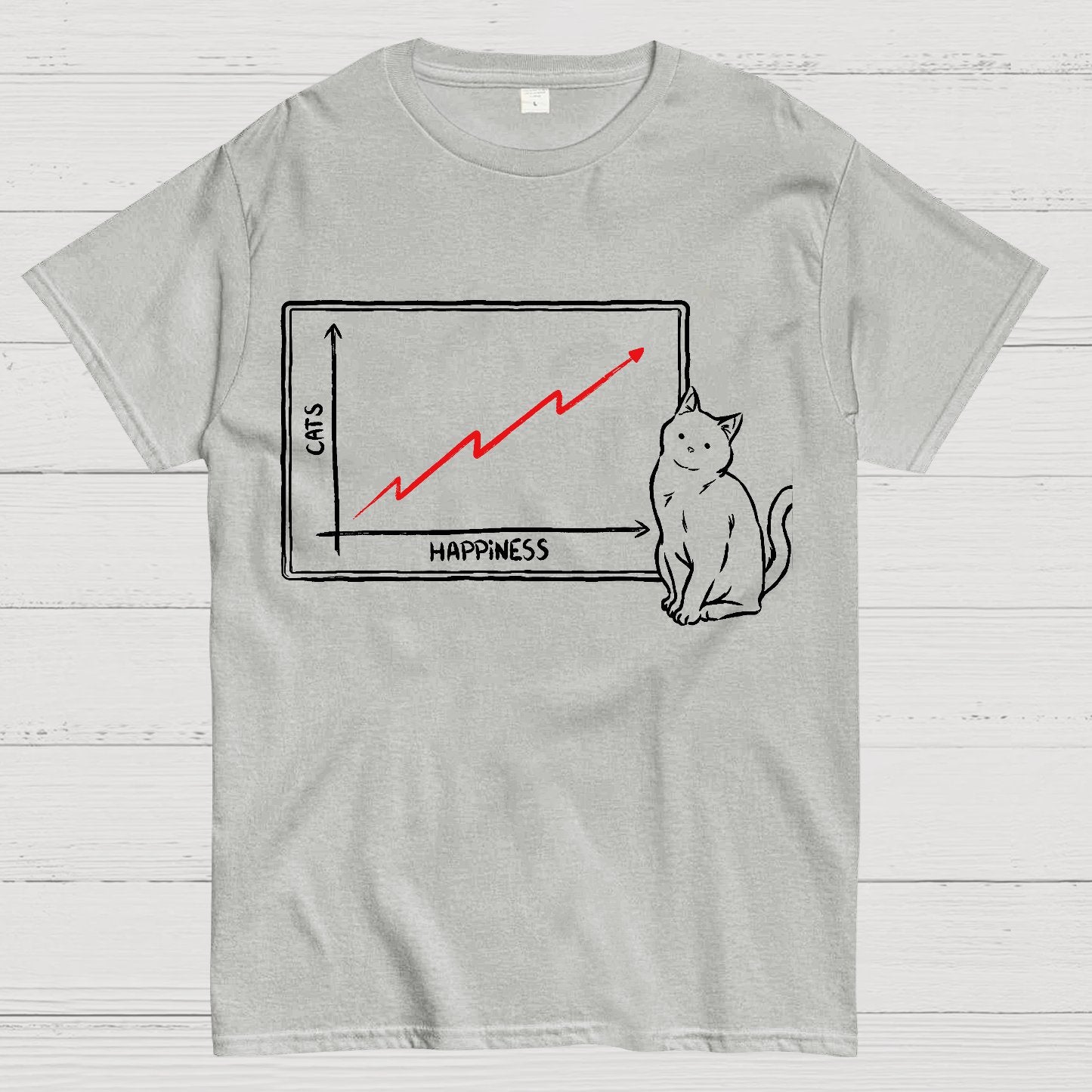 Happiness and Cats Graph Geek T-Shirt