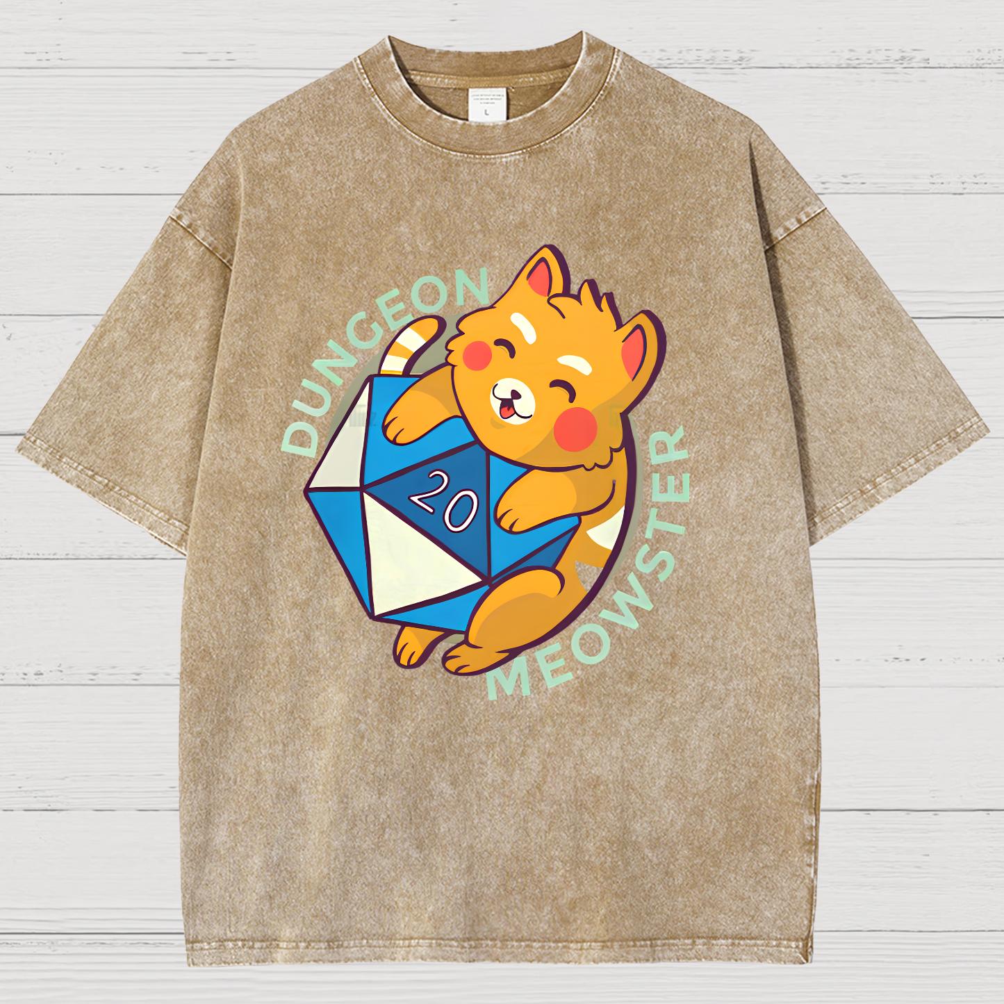 Dungeon Meow Vintage Distressed T-shirt
