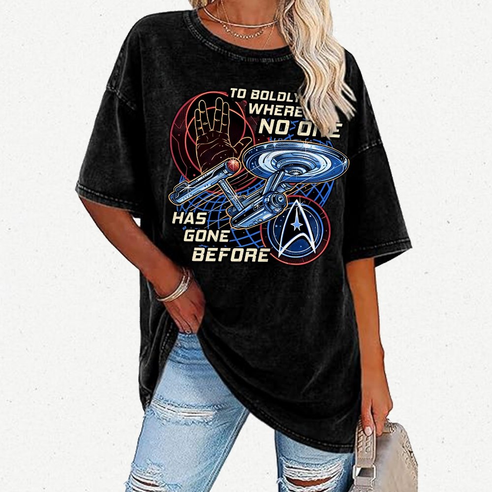 To Boldly Go Where Few Have Gone Before Vintage Distressed T-shirt