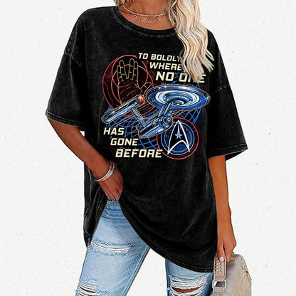 To Boldly Go Where Few Have Gone Before Vintage Distressed T-shirt