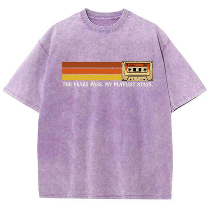 The Years Pass My Playlist Stays Vintage Distressed T-shirt