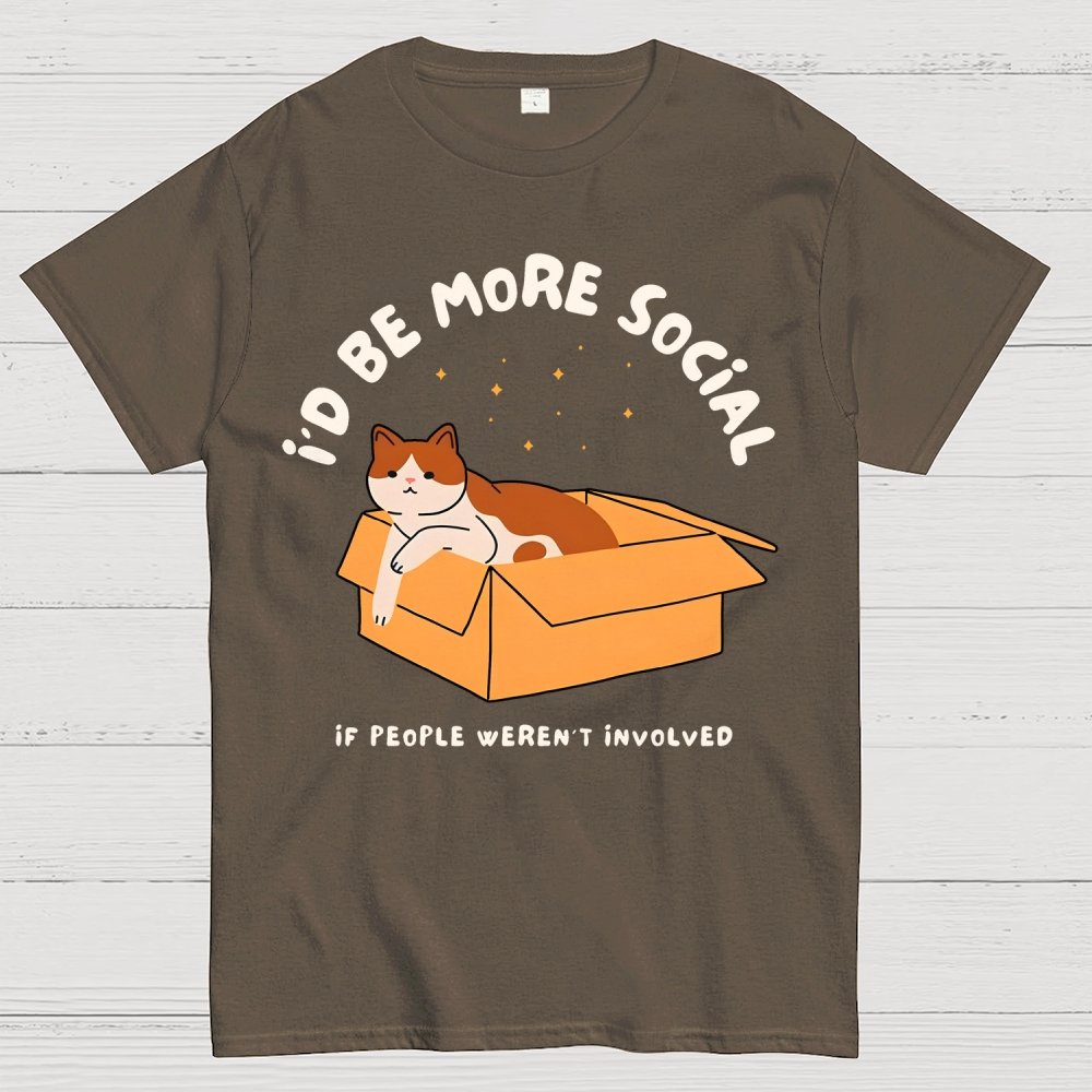 I'd Be More Social Geek T-Shirt