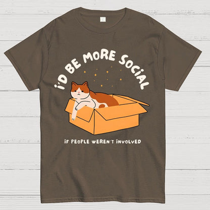 I'd Be More Social Geek T-Shirt