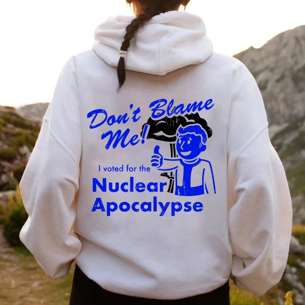 I Voted for the Apocalypse Printed Back Unisex Cotton Hoodie