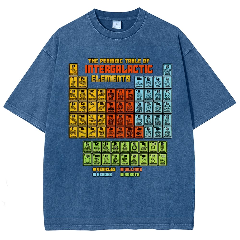 The Periodic Table of Intergalactic Elements Vintage Distressed T-shirt