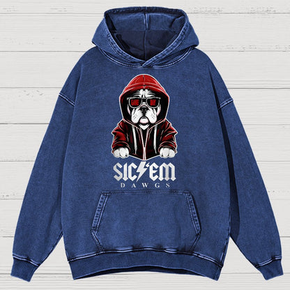 Bulldogs Football Spirit Game Day Retro Sports Vintage Distressed Hoodie