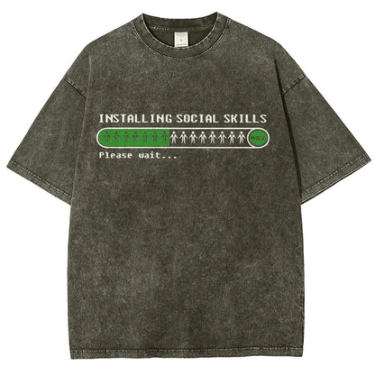 Funny Installing social skills Vintage Distressed T-shirt