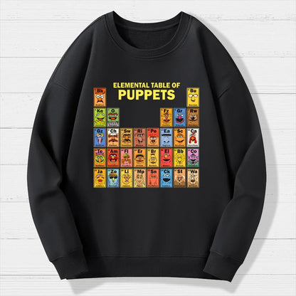 Elemental Table Of Puppets Geek Cotton Sweatshirt